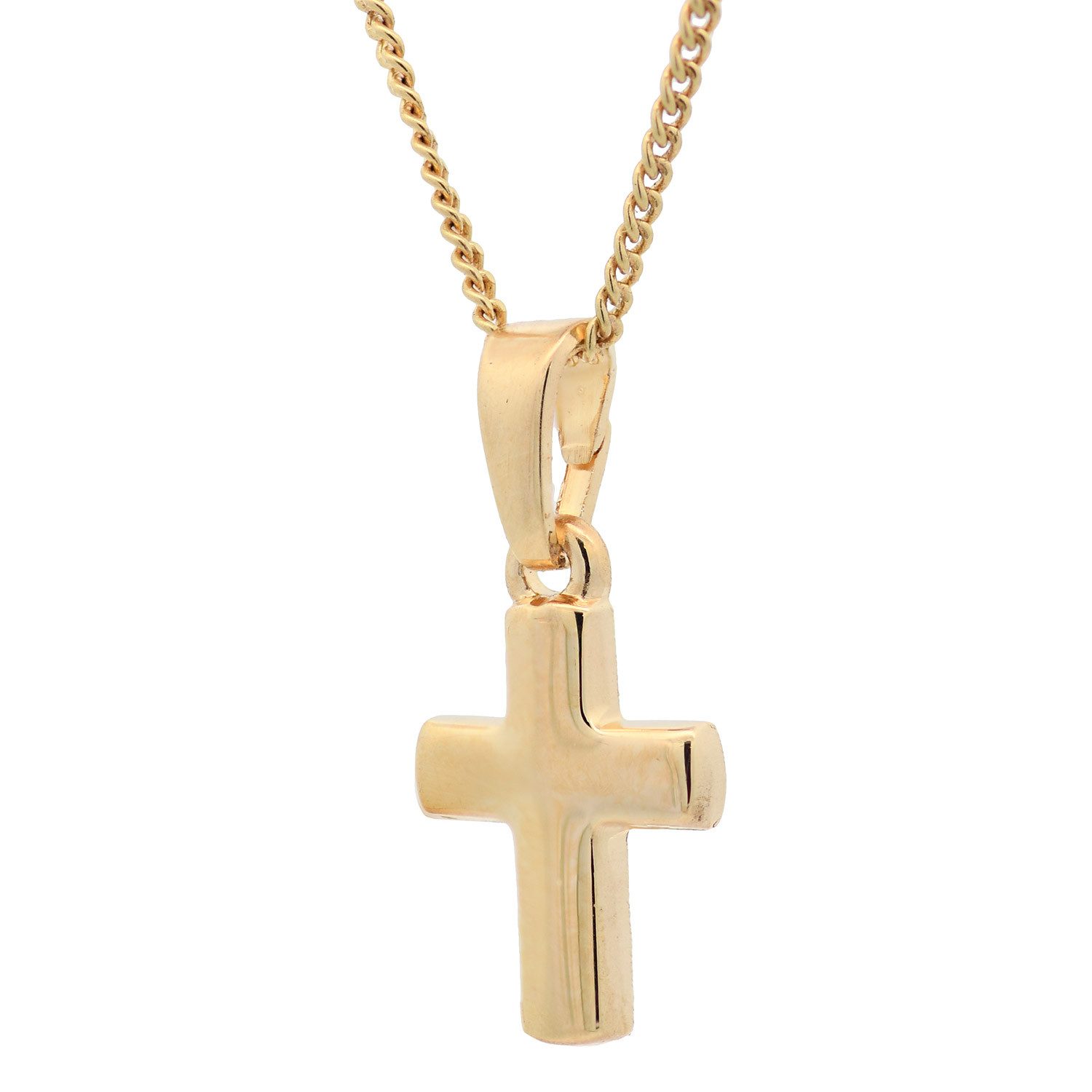 HOPLO Kreuzanhänger Vergoldete Halskette Kreuz mit Kette Silber vergoldet 3 günstig online kaufen