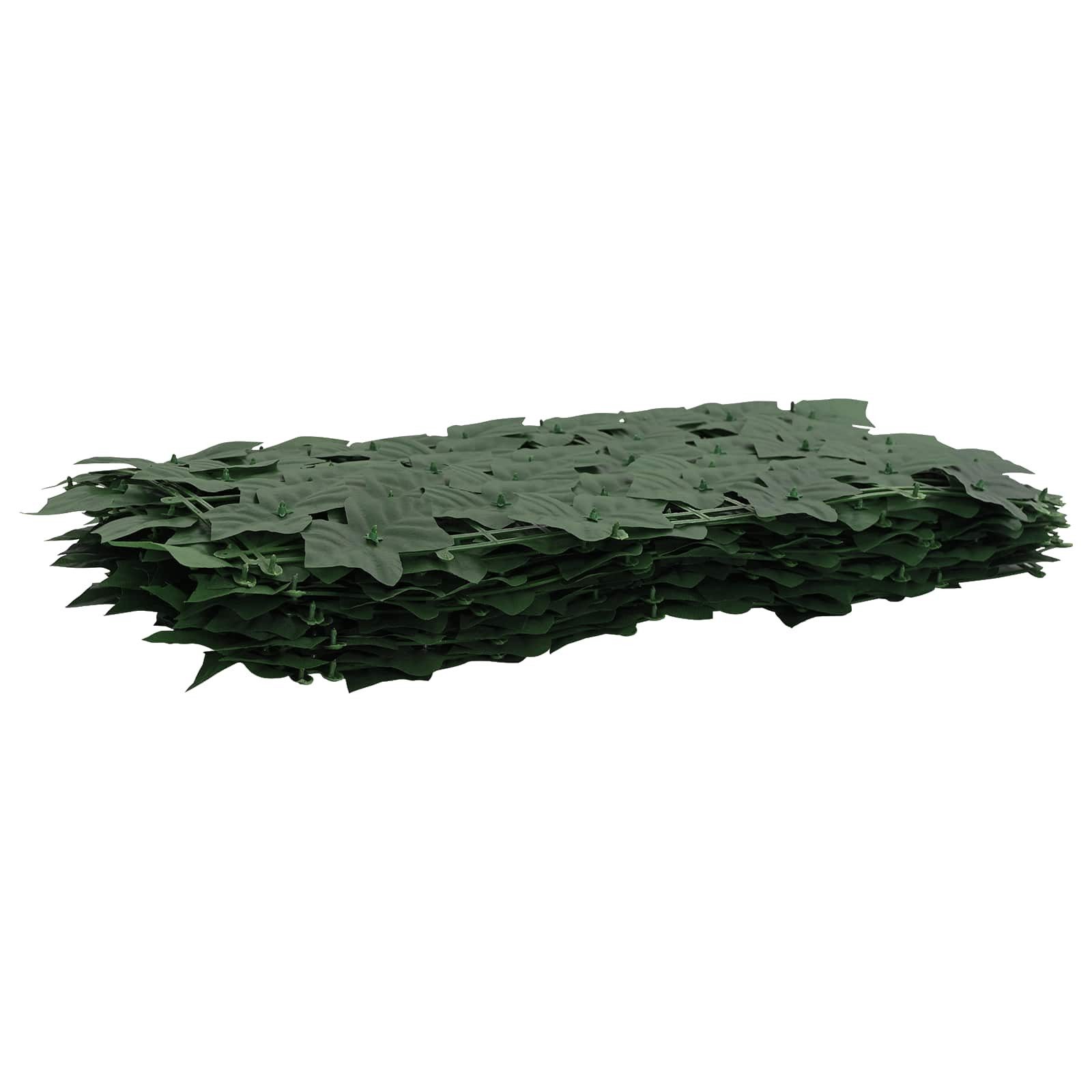 vidaXL Balkonsichtschutz Balkonsichtschutz mit Blättern Dunkelgrün 400 x 75 cm (1-St)