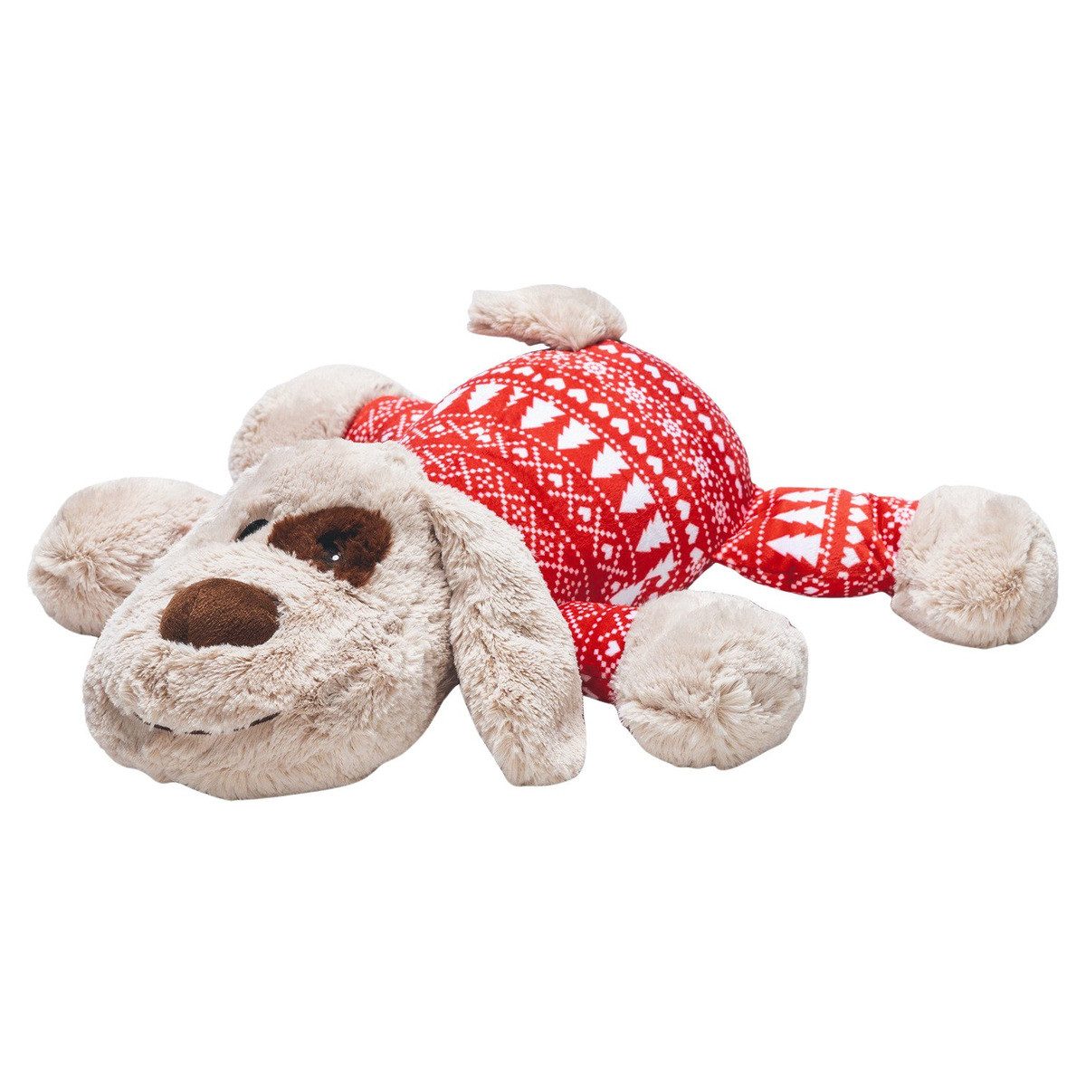 Beeztees Tierkuscheltier Hundespielzeug Weihnachts XL Kuscheltier Comet aus Plüsch rot/weiß