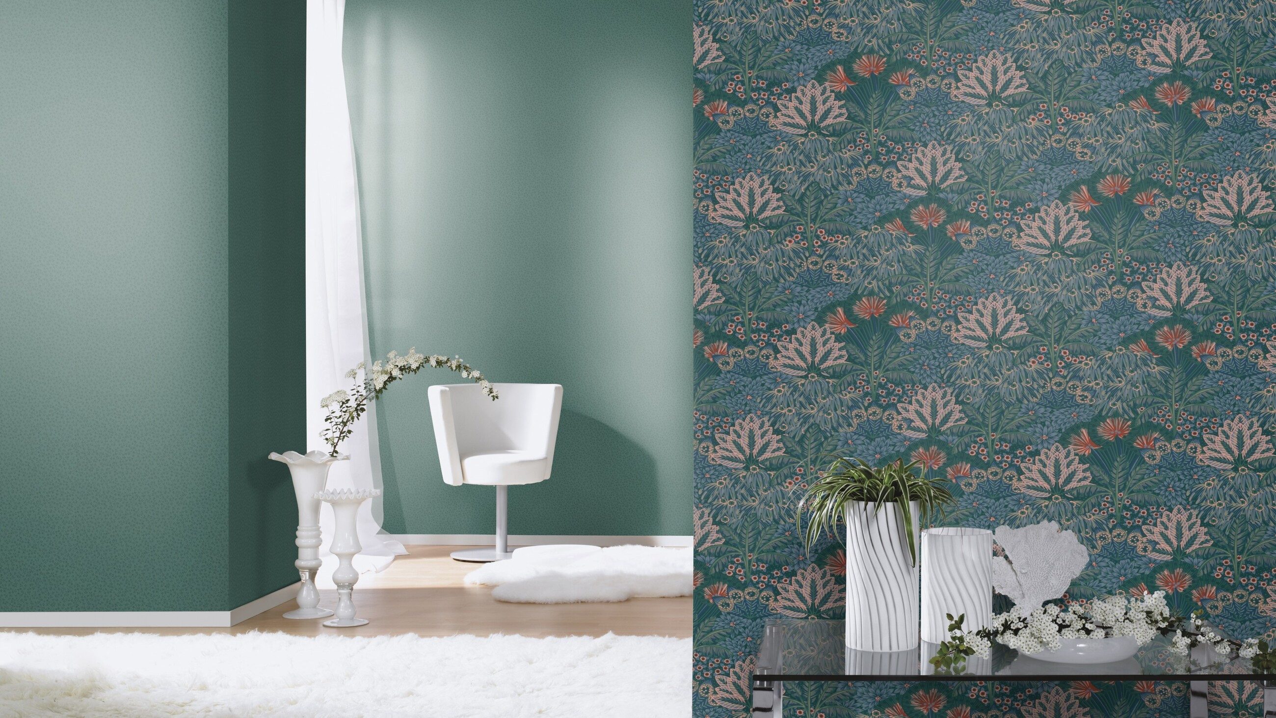 Rasch Vliestapete, glatt, Blumen, (1 Rolle, 1 St), Floral