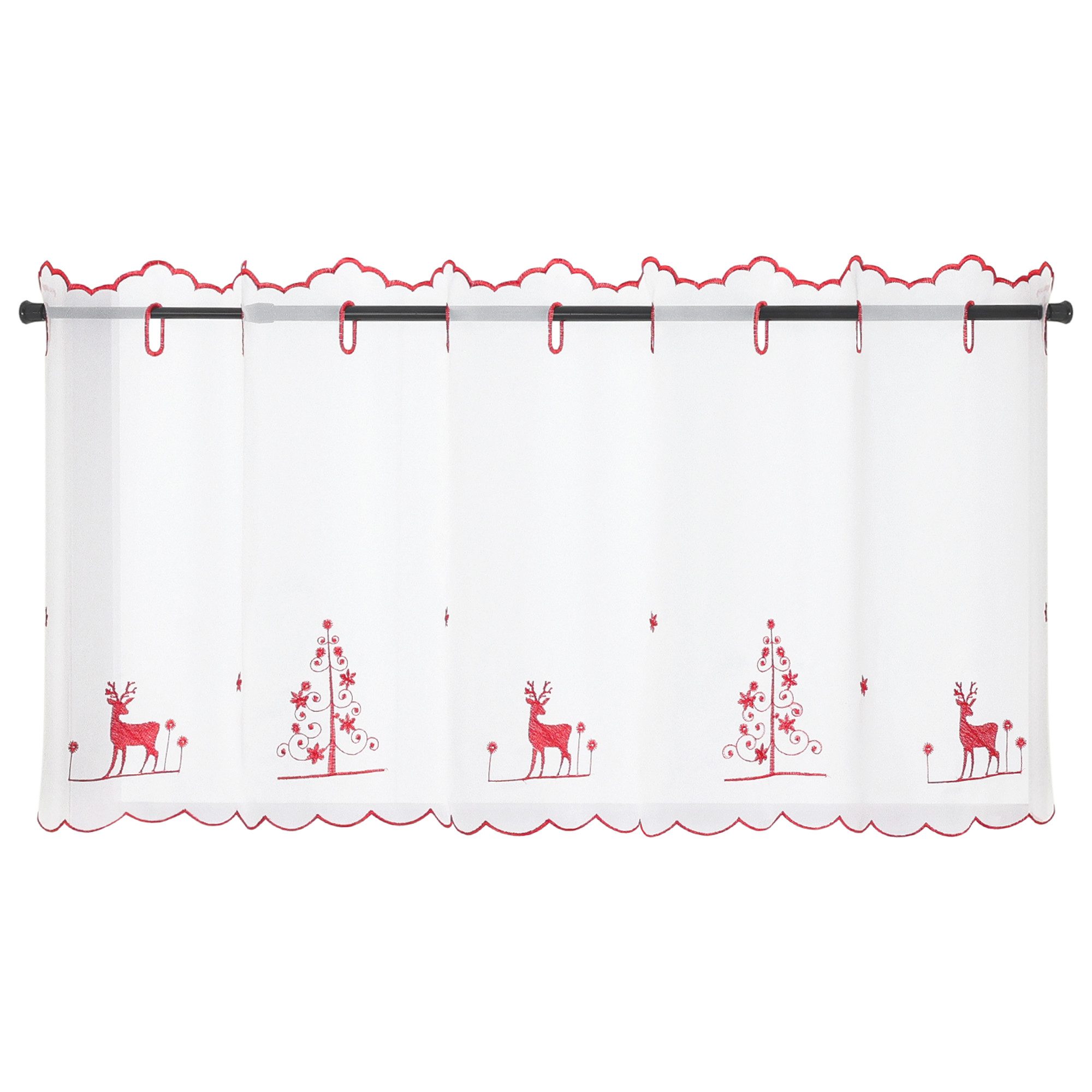 Joyswahl Scheibengardine (1 St), Stangendurchzug, transparent, Voile, Weihn günstig online kaufen