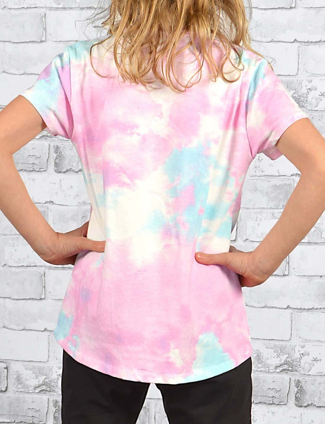 Batikdruck T-Shirt KMISSO Bärchengesicht Mädchen Print (1-tlg) Rosa mit T-Shirt