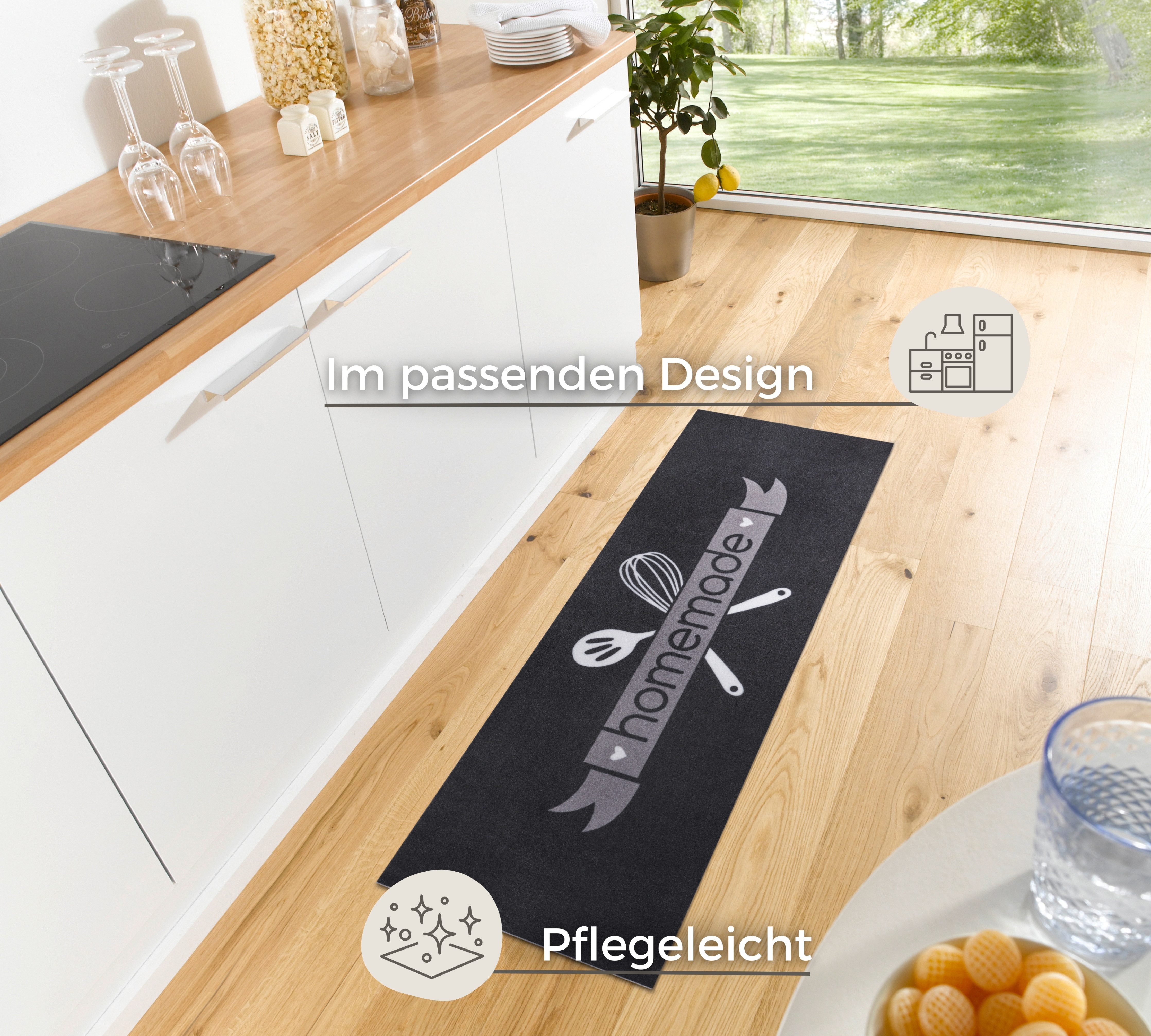 HANSE Home Küchenläufer Homemade Kitchen, rechteckig, Höhe: 3 mm, Läufer, Rutschfest, Küchenteppich, Küche, Teppich, Pflegeleicht