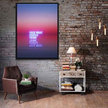 DOTCOMCANVAS® Leinwandbild Gotta Be Happy, Leinwandbild Gotta Be Happy KI AI generiert digitale Kunst Wandbild