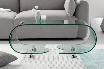 riess-ambiente Couchtisch FANTOME 90cm transparent, Wohnzimmer · Glas · rund · auf Rollen · Modern Design