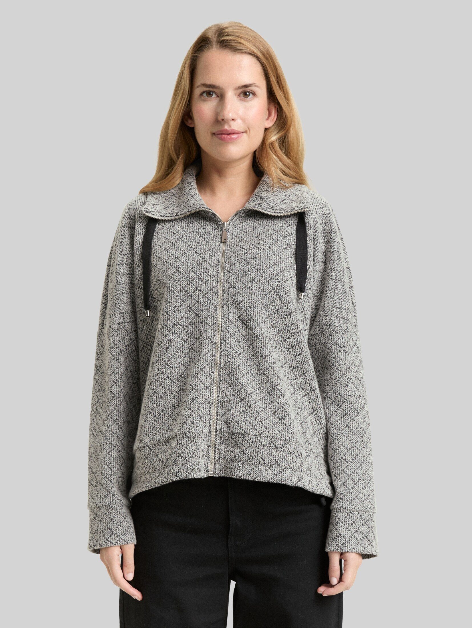 TOM TAILOR Sweatjacke Strick & Sweatshirts Loose Fit Sweatjacke mit Stehkragen