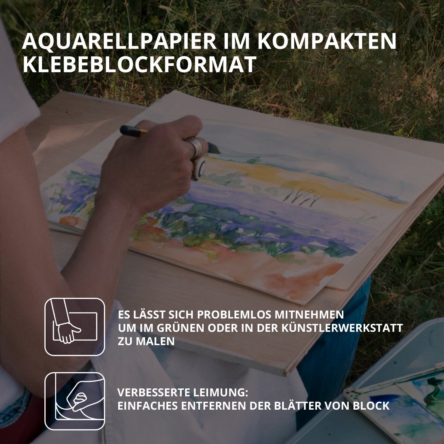 7 Artists Aquarellpapier 7 Artists Aquarellpapier 280 g/m² Weiß Aquarellblock A4 / A5 / A6, 30 - 60 Blatt