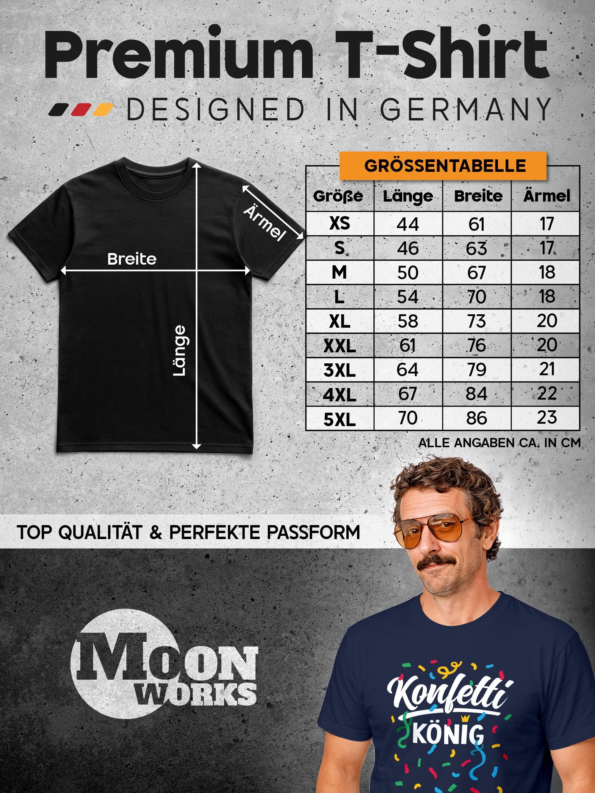MoonWorks Print-Shirt Herren T-Shirt Konfettikönig Fasching Karneval Kostüm-Ersatz mit Print
