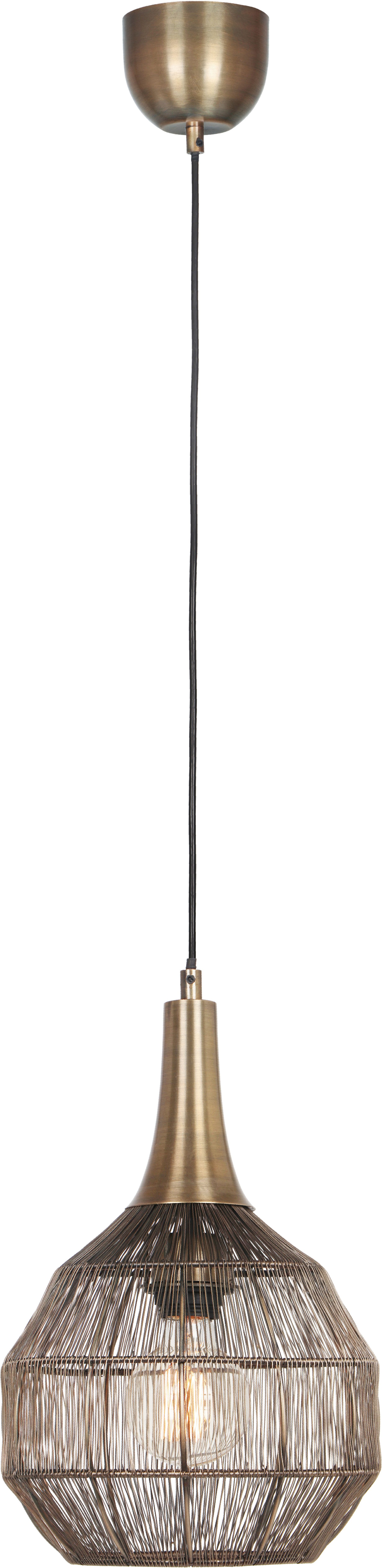 TRIO Leuchten Pendelleuchte SORAYA, 1-flammige Hängelampe mit Drahtgeflecht Lampenschirm, Leuchtmittel wechselbar, warmweiß - kaltweiß, exkl 1xE27 max 10W Höhe bis 150 cm einstellbar Hängeleuchte Wohnzimmer