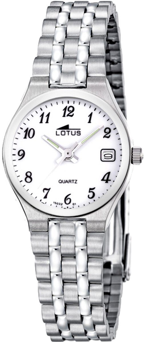 Lotus Quarzuhr Lotus Damen Uhr Elegant L15032/1, Damen Armbanduhr rund, klein (ca. 26,3mm), Edelstahlarmband silber