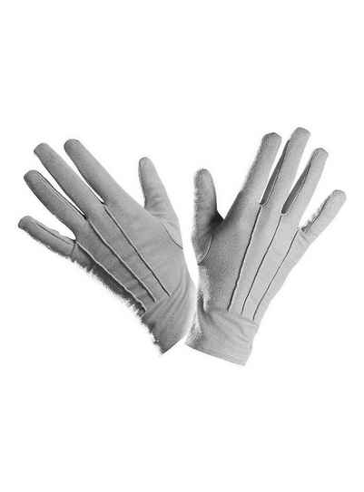 Widdmann Kostüm Stoffhandschuhe grau, Einfarbige, dehnbare Handschuhe für Damen und Herren