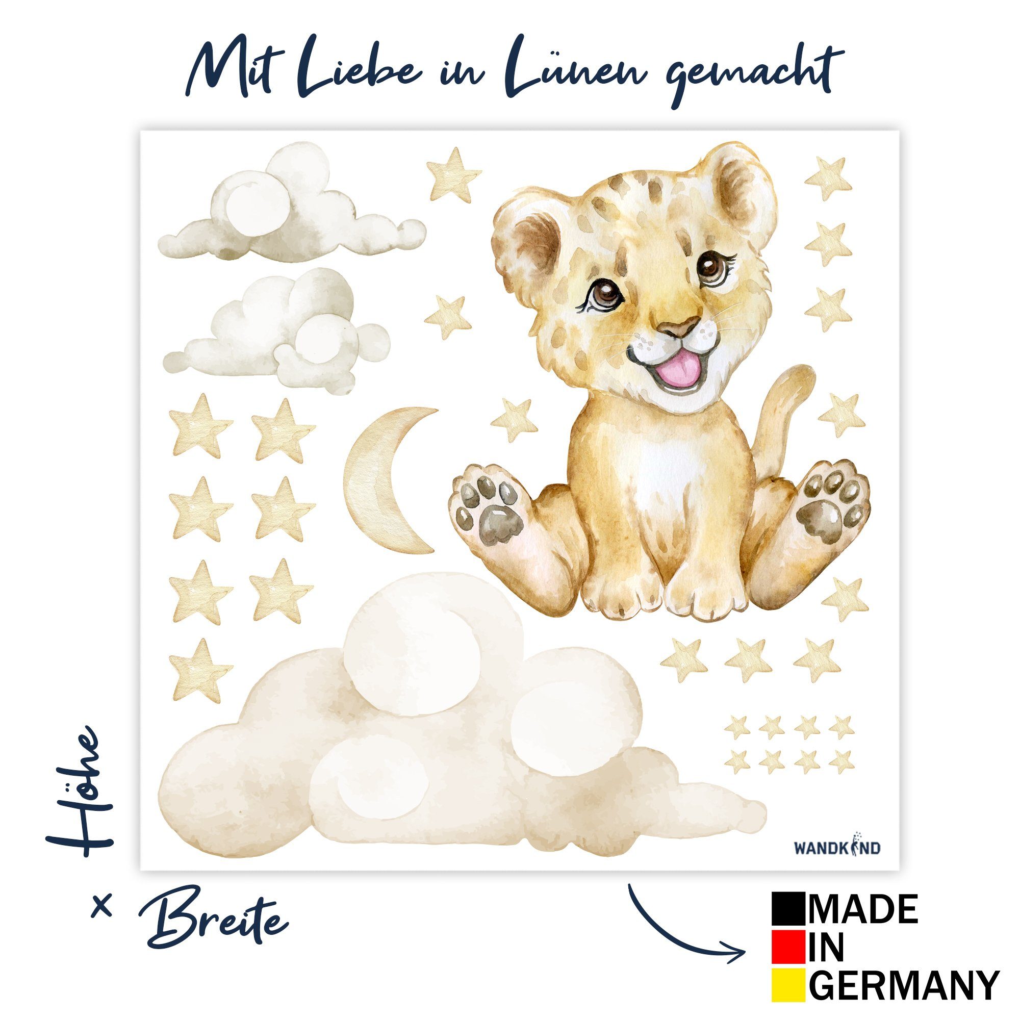 WANDKIND Wandtattoo Löwe auf der Wolke V273 – Bild 4 von 5