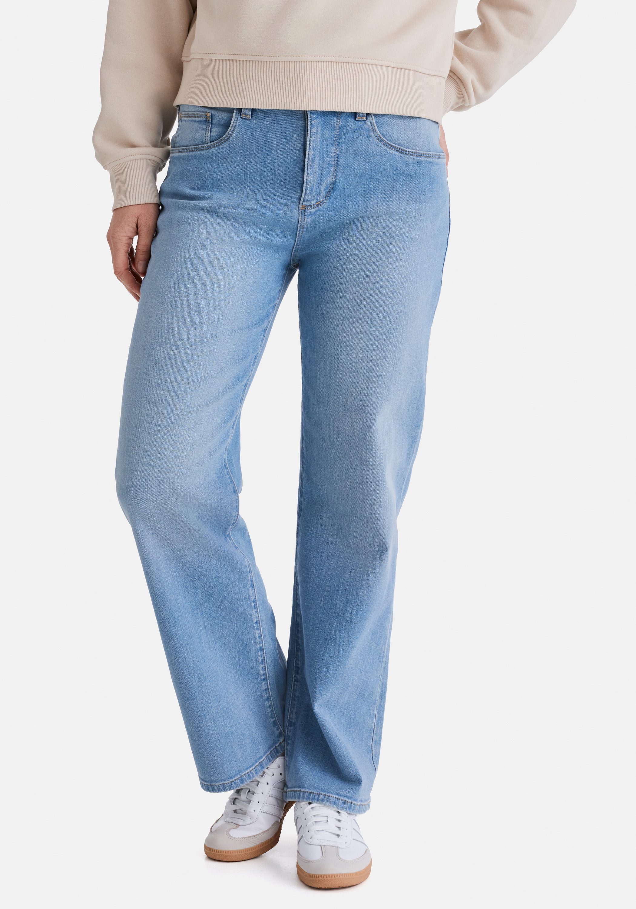 STOOKER WOMEN 5-Pocket-Jeans MARY Denim 5-Pocket Hose Wide Leg Fit Casual Clean Wash Stretch für Damen