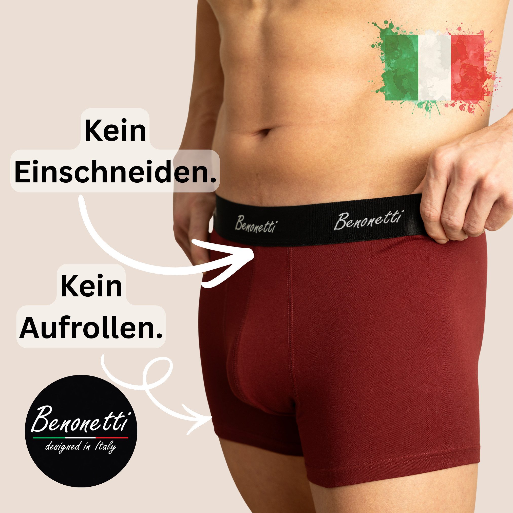 Benonetti Boxershorts weich, langlebig & atmungsaktiv, kein Aufrollen (3-St günstig online kaufen