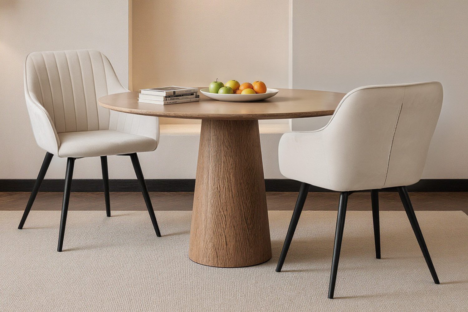 HOMAVO Esszimmerstuhl Stuhlset in Samt mit Armlehnen-modernen Design (2 St), Nach EN 12520 geprüft, mit Armlehnen, Metallbeinen, modernes Design