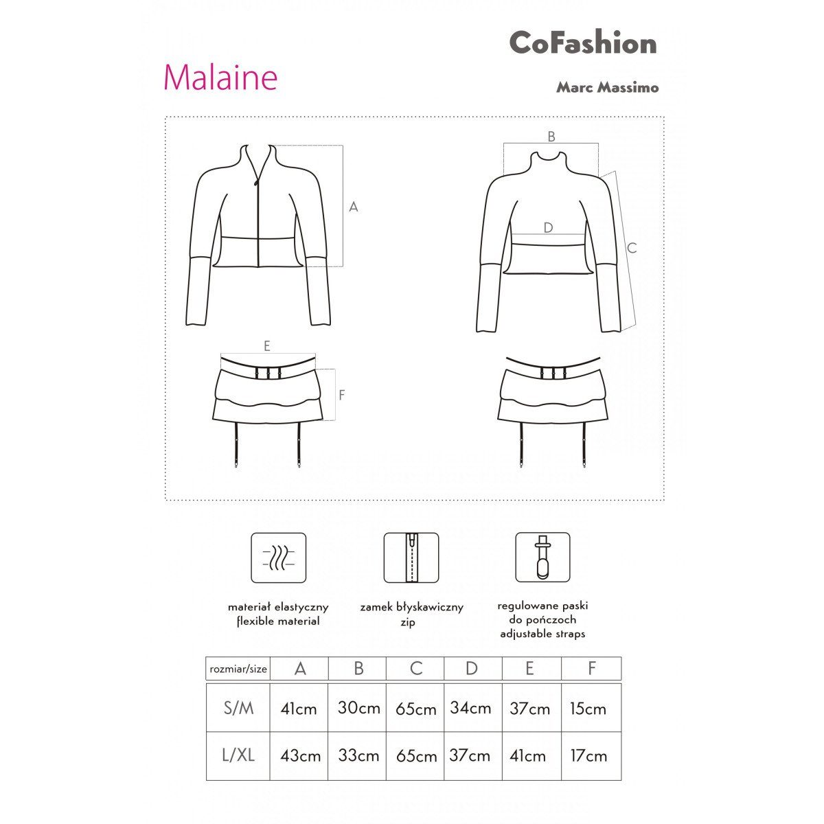(L/XL,S/M) Schalen-BH Lingerie schwarz CF CoFashion Set Set: - Malaine