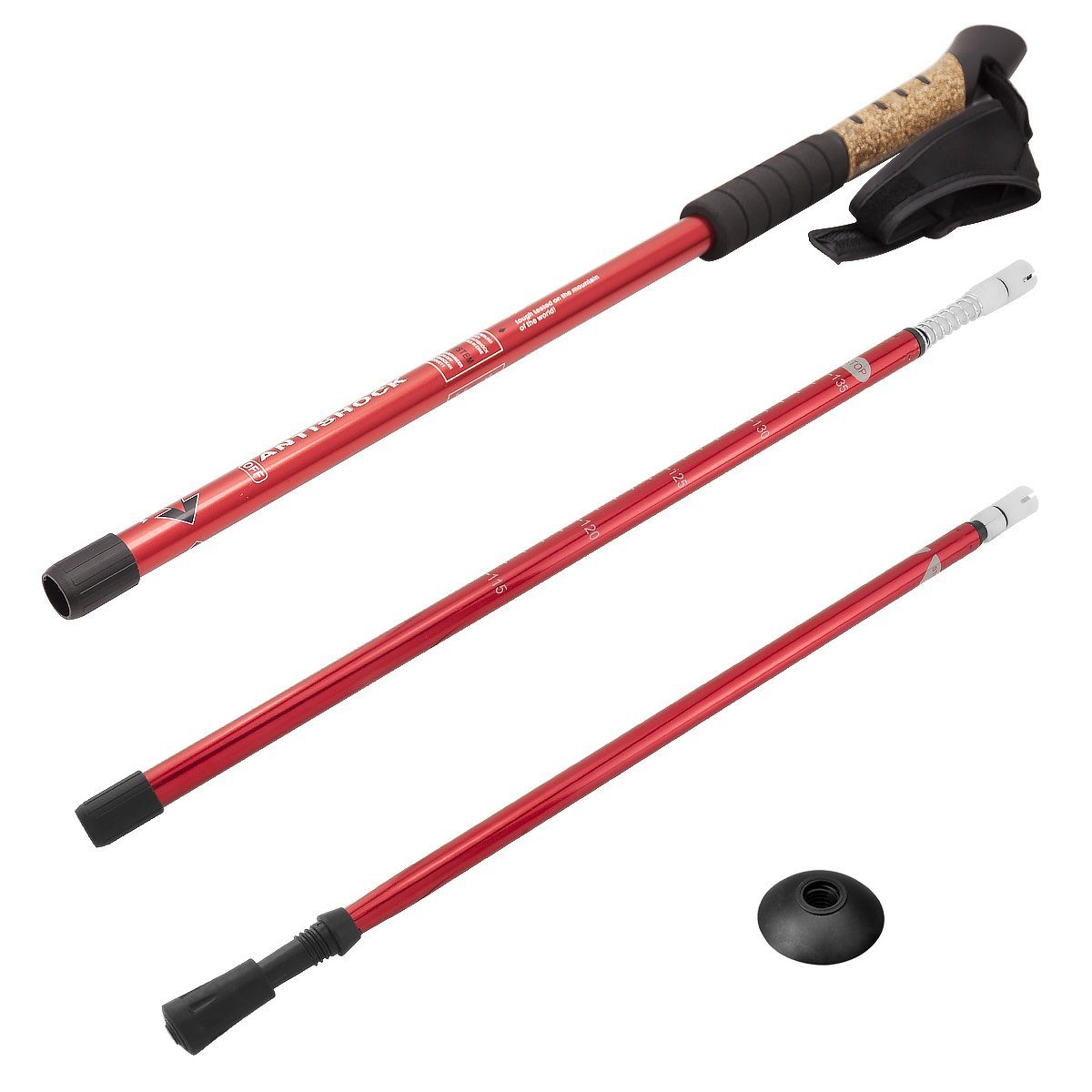 MidGard Nordic-Walking-Stöcke Teleskop Antischock Wanderstöcke aus Aluminiumlegierung mit Korkgriff (2 St), Leicht, mit ergonomischen Korkgriffe inkl. Transporttasche