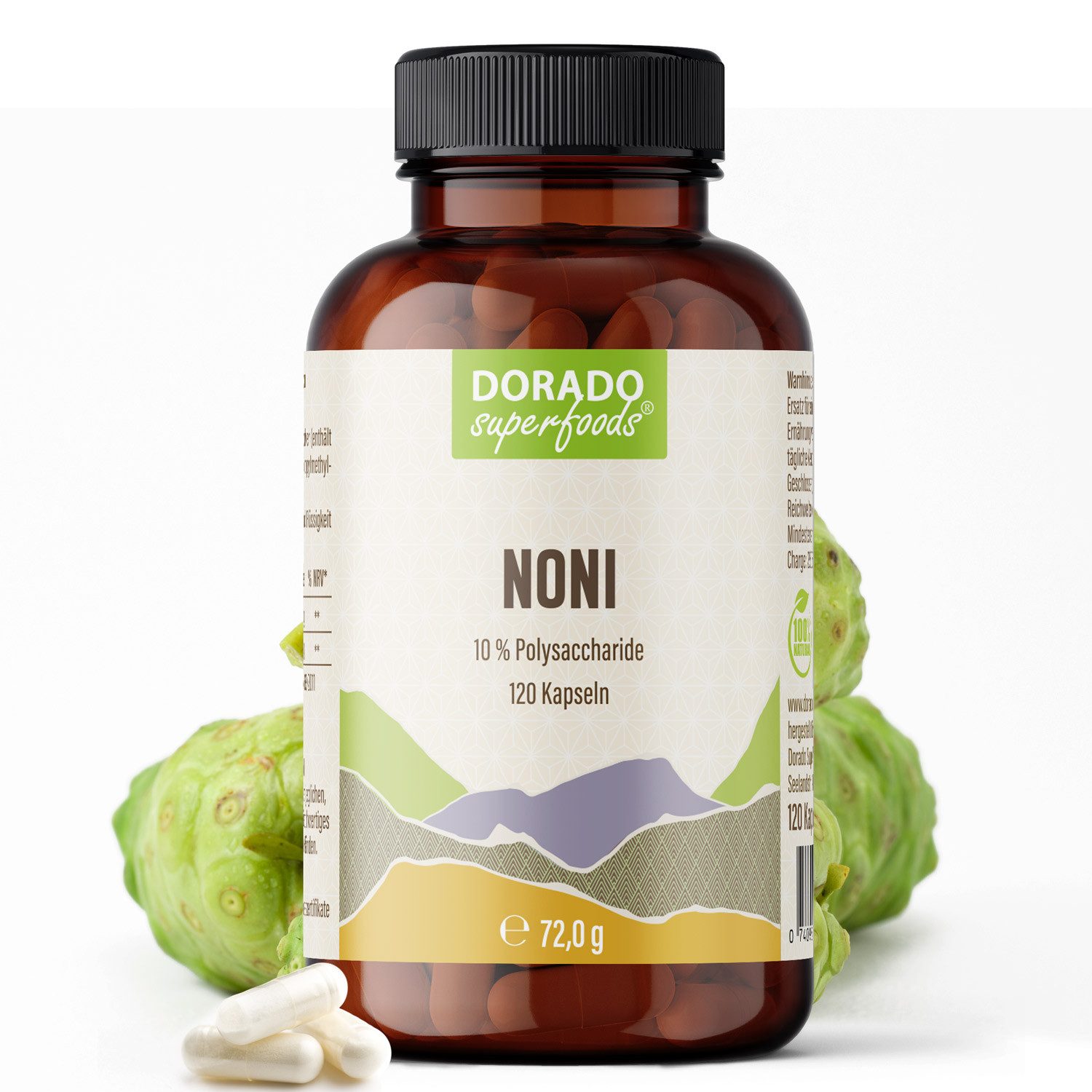 Dorado Superfoods Noni Kapseln - 120 x Stück, 1500 mg Tagesportion Kapsel, 120 St., 72 g