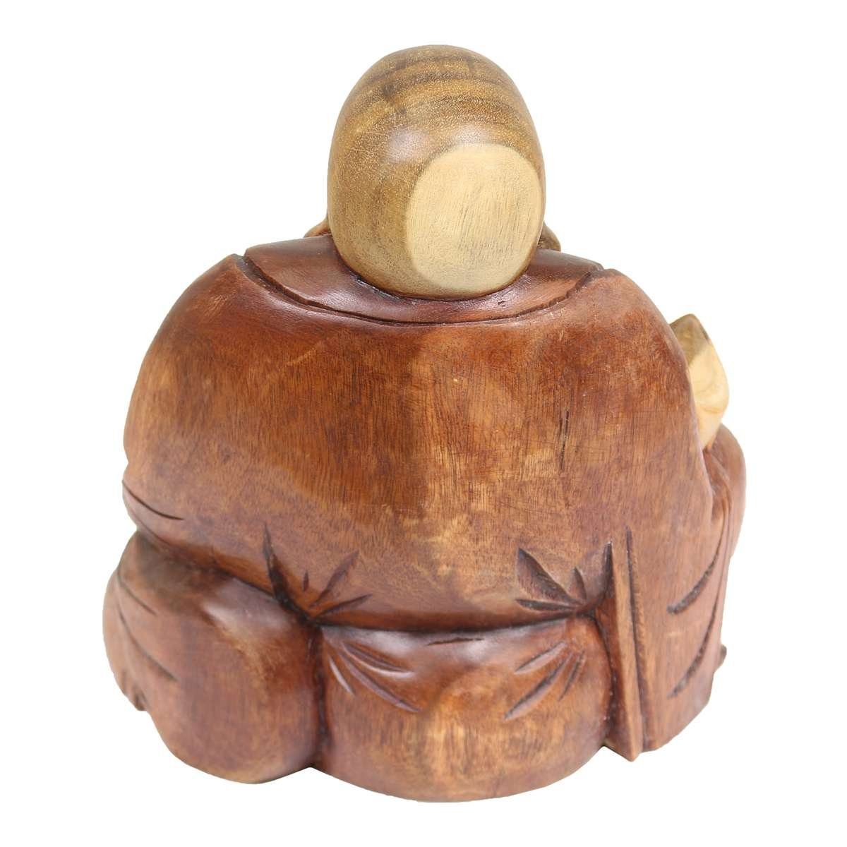 Oriental Galerie Dekofigur Figur Sitzender traditionelle Herstellung St), 20 mittel Buddha Happy cm in (1 im Handarbeit Ursprungsland
