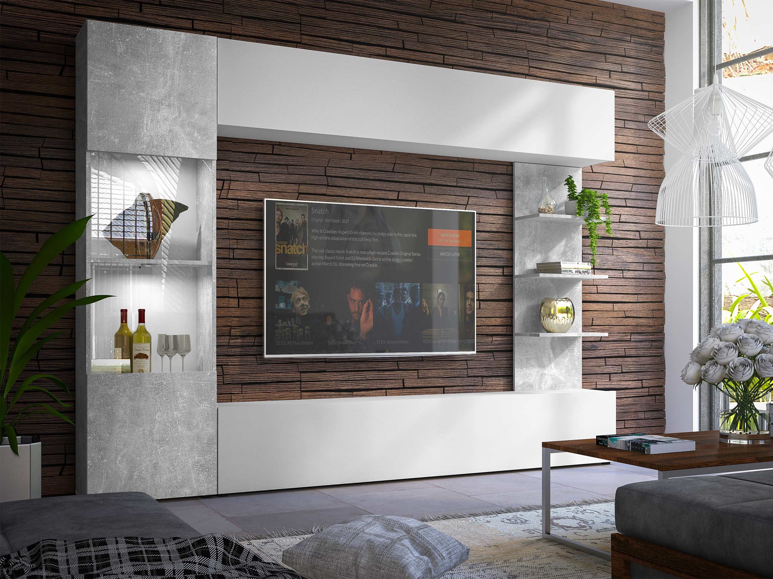 MIRJAN24 Wohnwand Lazando, (Komplett-Set, Hängeschrank, Vitrine, günstig online kaufen