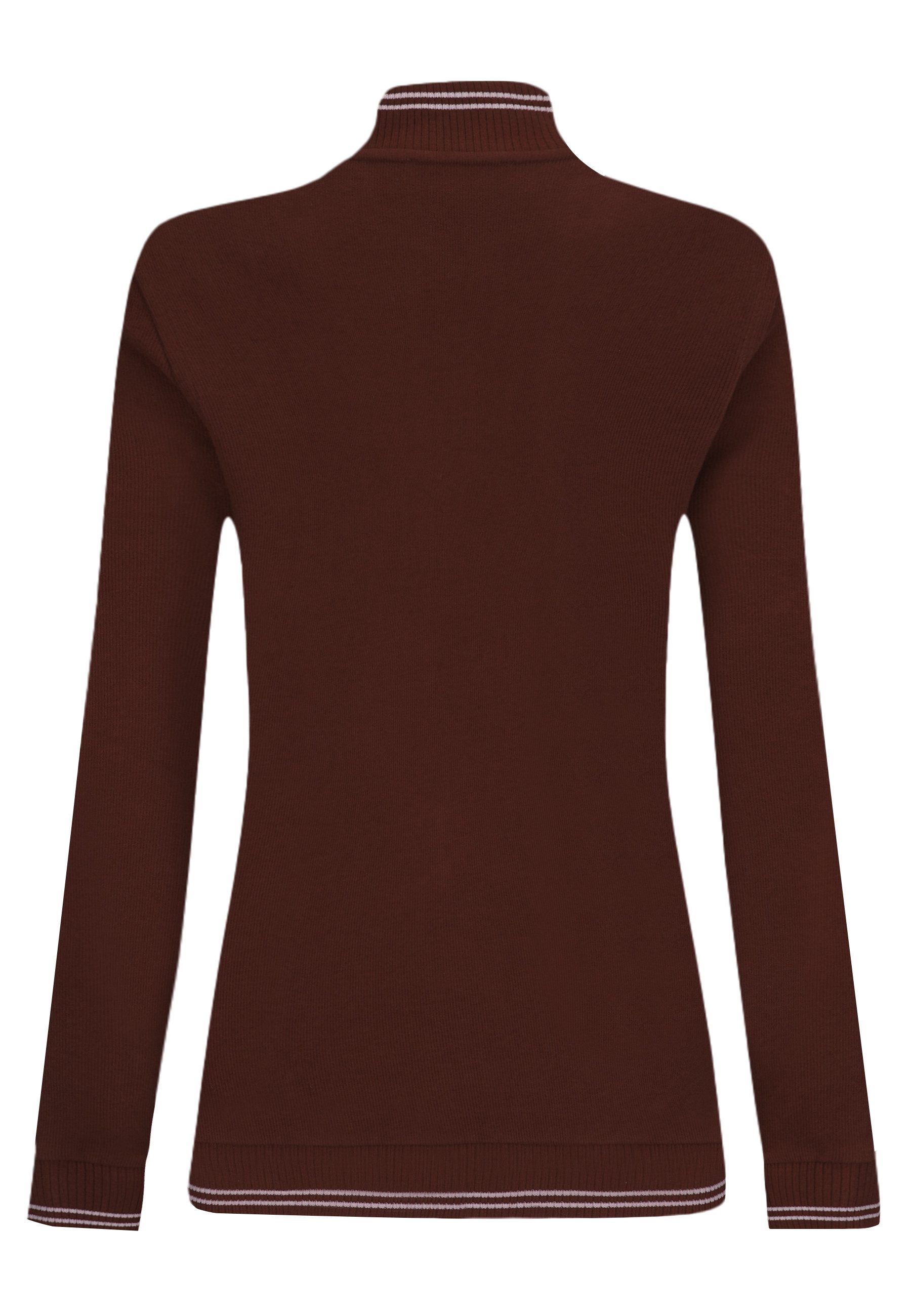 Felix Hardy Stehkragenpullover Strickpullover mit halbem Reißverschluss