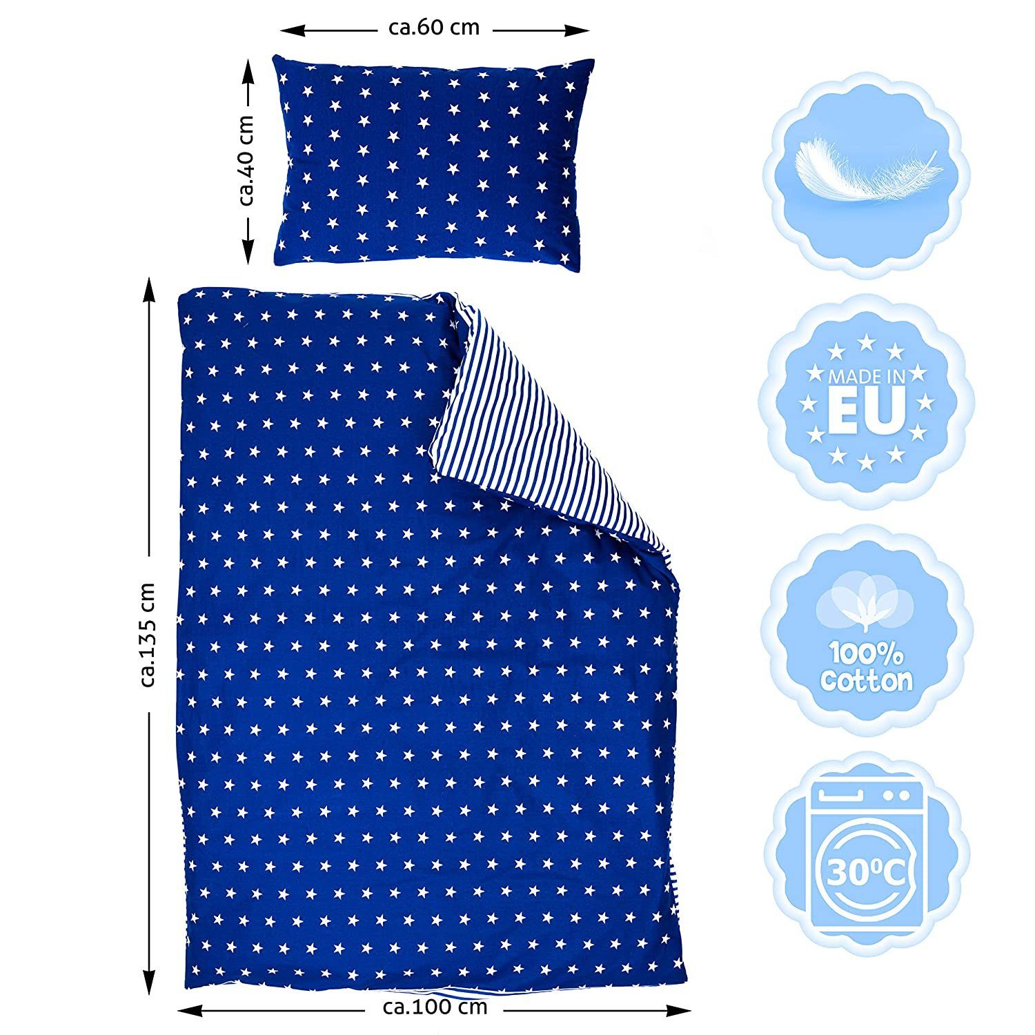 Amilian Bettwäsche Bettbezug 100x135 cm, Kopfkissenbezug 40x60 cm - Kinderb günstig online kaufen