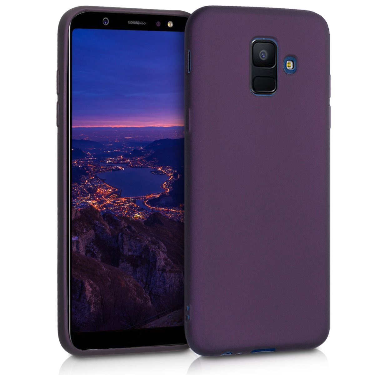 kwmobile Handyhülle Handyhülle für Samsung Galaxy A6 (2018) Hülle, Silikon Case metallisch schimmernd - Schutzhülle Cover