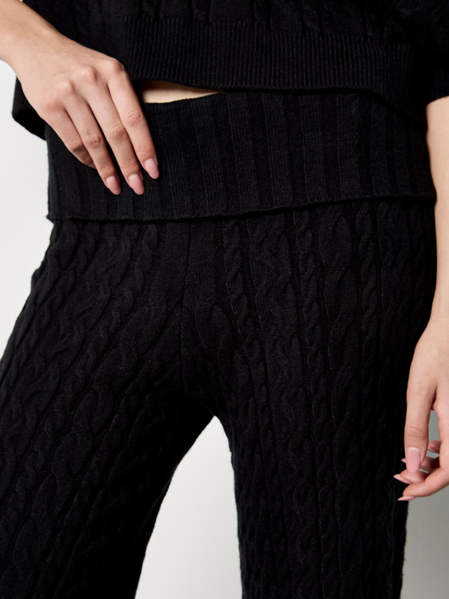 Apricot Strickhose Strickhose mit Zopfmuster günstig online kaufen