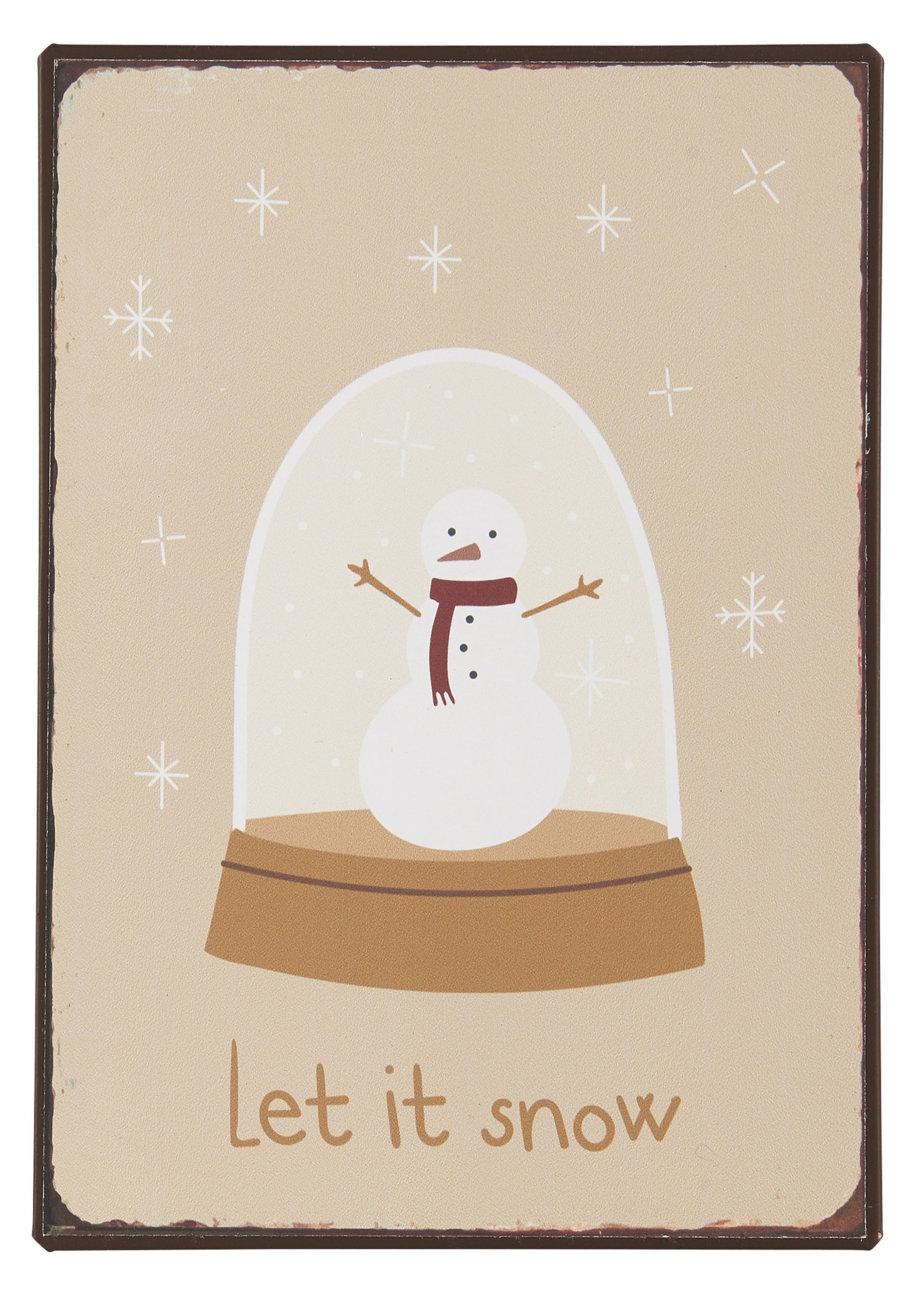 Ib Laursen Metallschild Ib Laursen - Wandschild Metallschild Schild "Let It Snow" Weihnachten