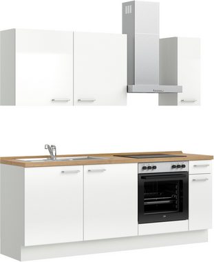 nobilia® Küchenzeile "Flash basic", vormontiert, Ausrichtung wählbar, Breite 210 cm, mit E-Geräten