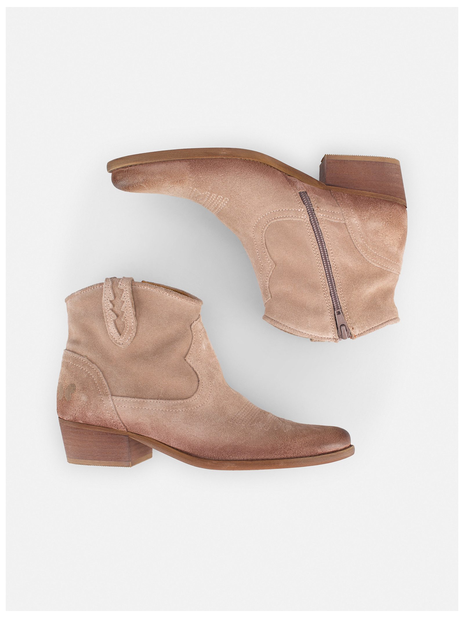 Felmini Stiefelette Leder . Cowboy Stiefelette