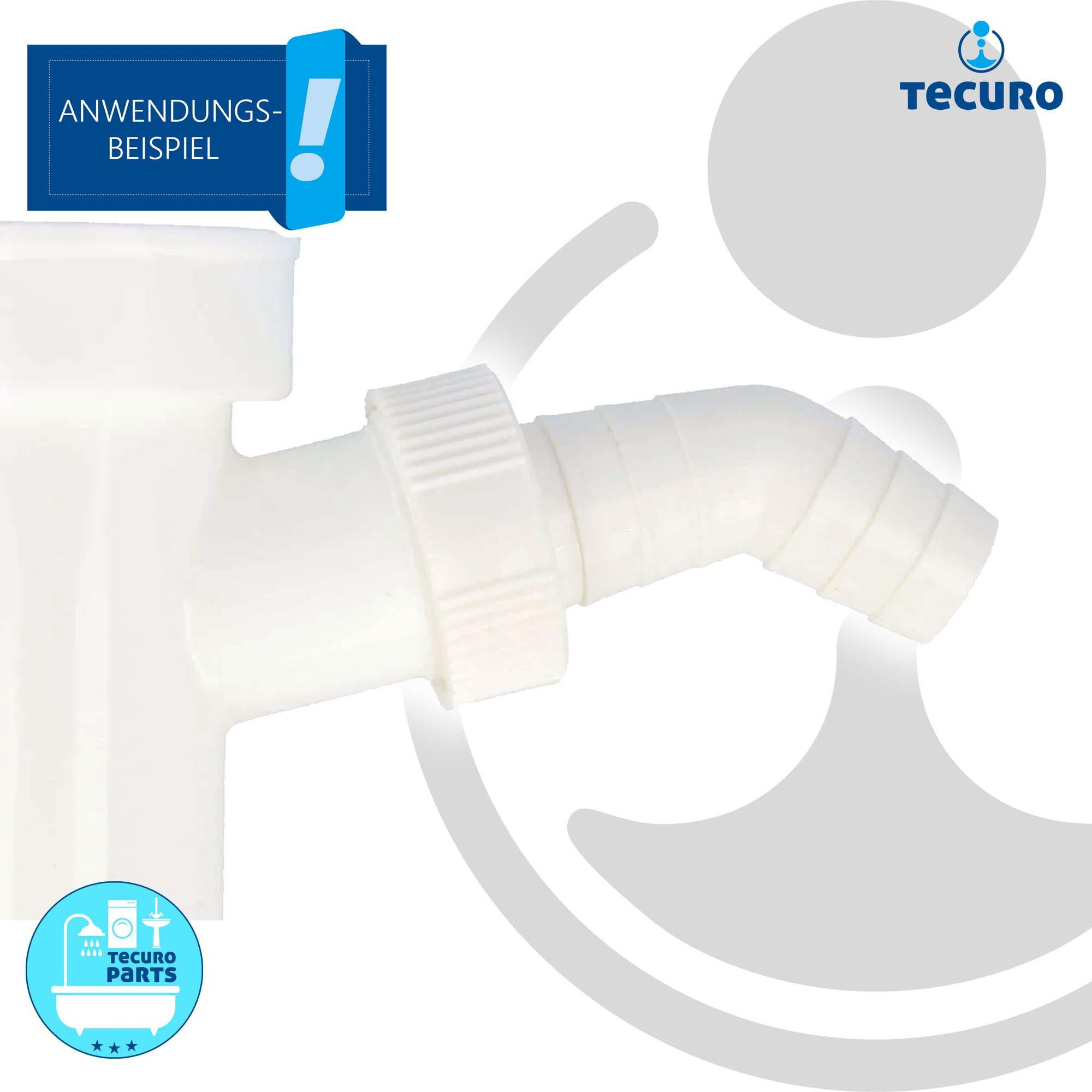 tecuro Siphon tecuro Y-Doppel-Gerätetülle mit 1 1/2 Zoll Überwurfmutter (IG)