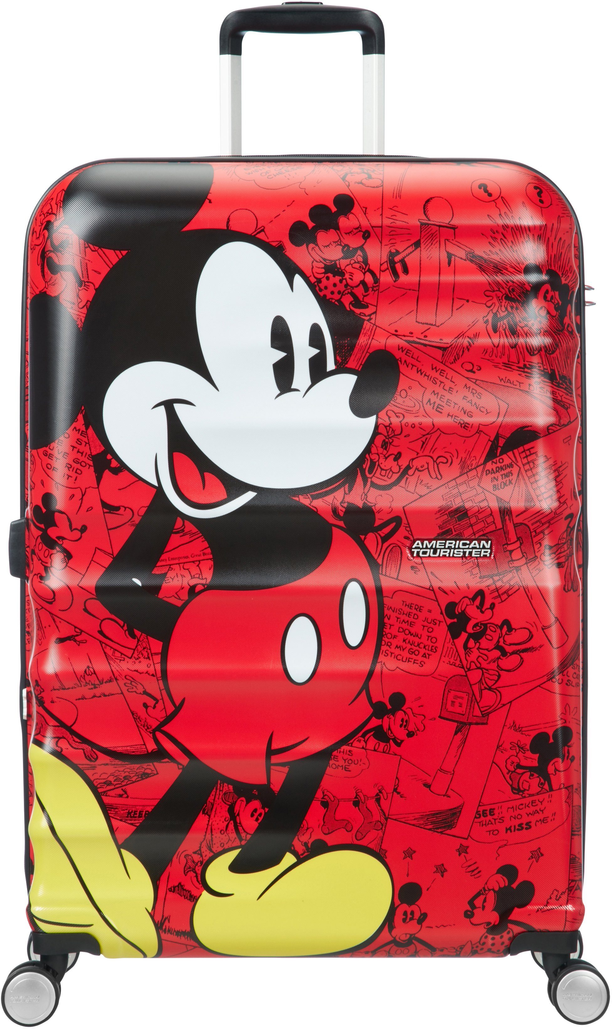 American Tourister® Hartschalen-Trolley Disney Wavebreaker, 77 cm, 4 Rollen, teilweise aus recyceltem Material Mickey Comics Red