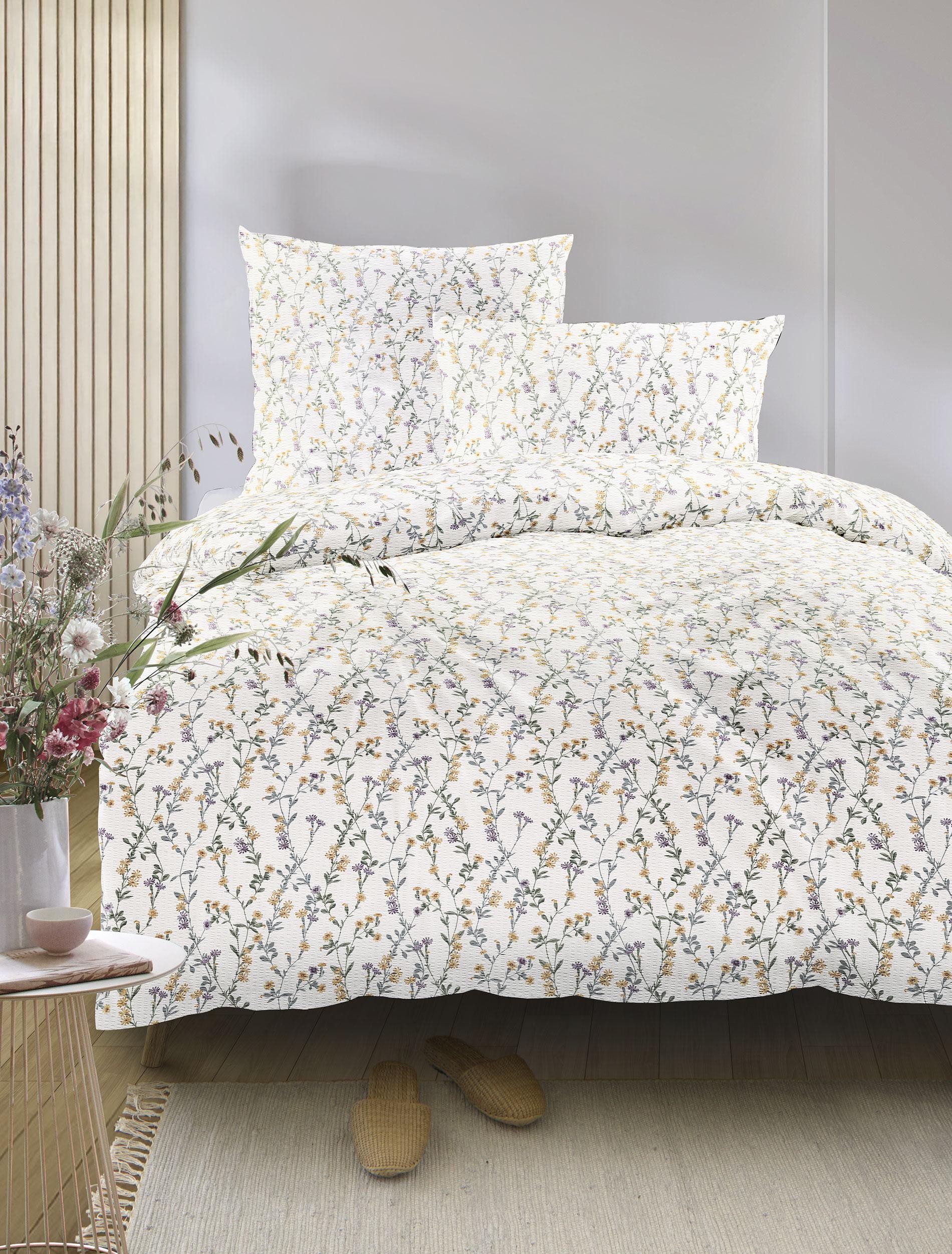 Irisette Bettwäsche Easy 8665, Seersucker, 2 teilig, kühlend und atmungsaktiv, pflegeleicht und bügelfrei