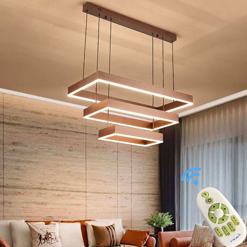 Eurohandisplay LED Pendelleuchte LED Pendelleuchte 6053 Fernbedienung warmweiß bis kaltweiß einstellbar, LED fest integriert, Warm- bis Kaltweiß, Lichtfarbe und Helligkeit einstellbar