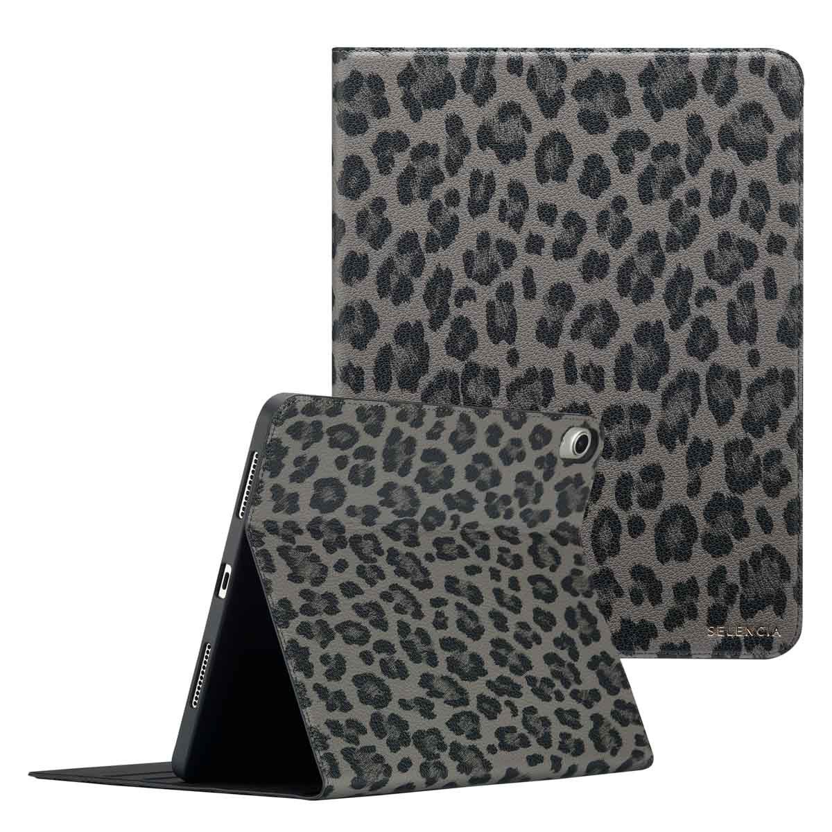 Selencia Tablet-Mappe Selencia Sabi Klapphülle mit Leopardenmuster Apple iPad Air 11 Zoll (2