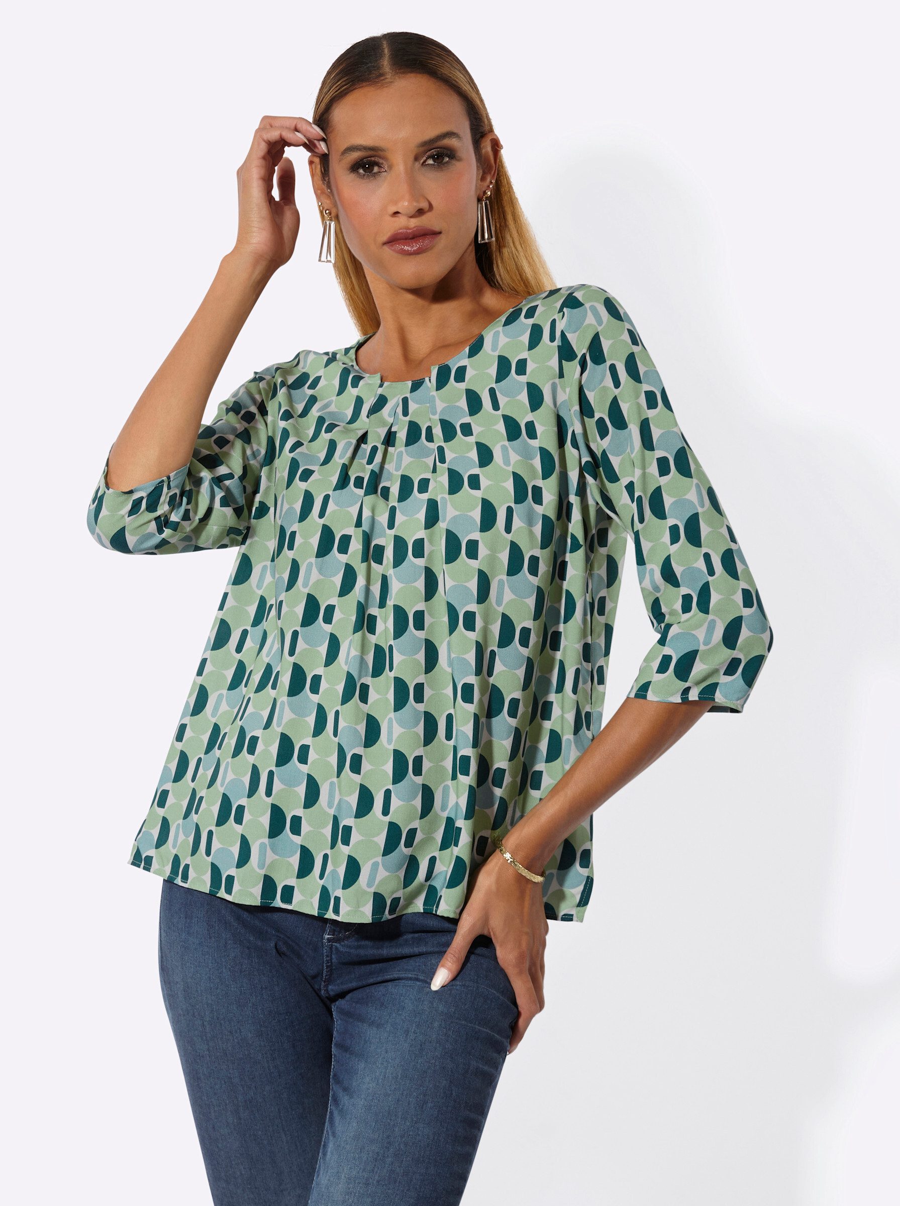 creation L Klassische Bluse Druck-Bluse 3/4-Arm