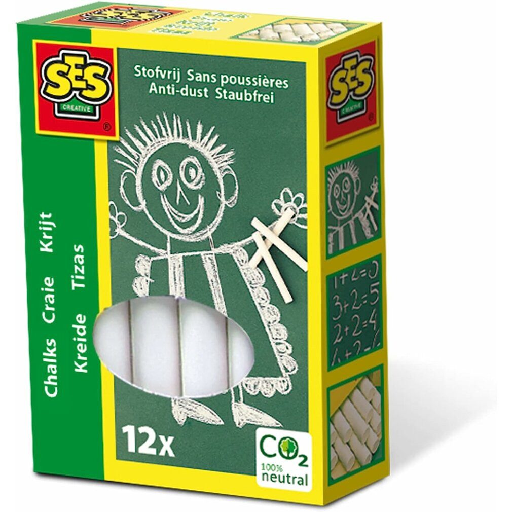 SES Kreidemarker Weiße Kreiden 12 Stk.
