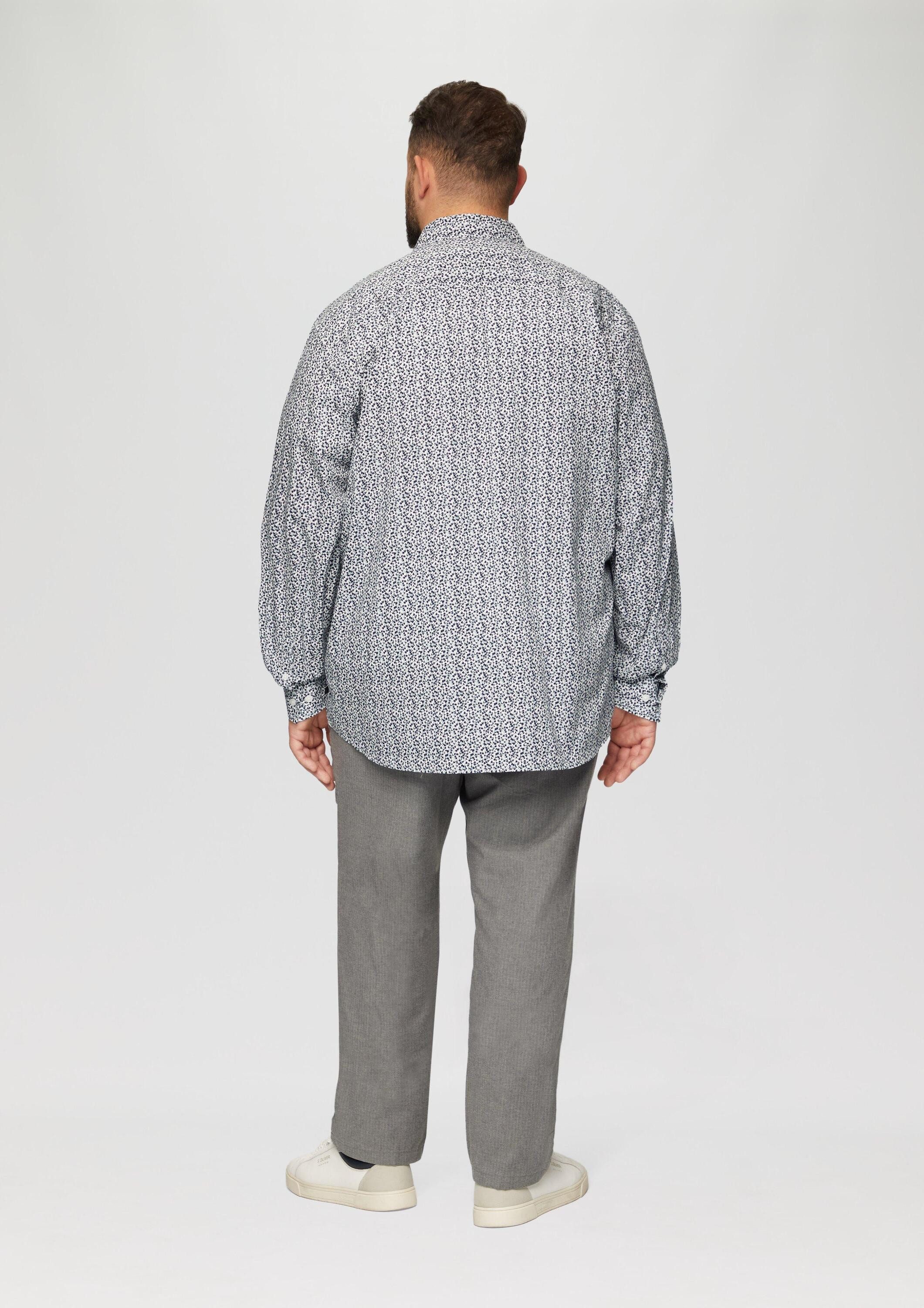 s.Oliver Langarmhemd Hemd Slim Fit: Gemustertes Hemd mit Kentkragen