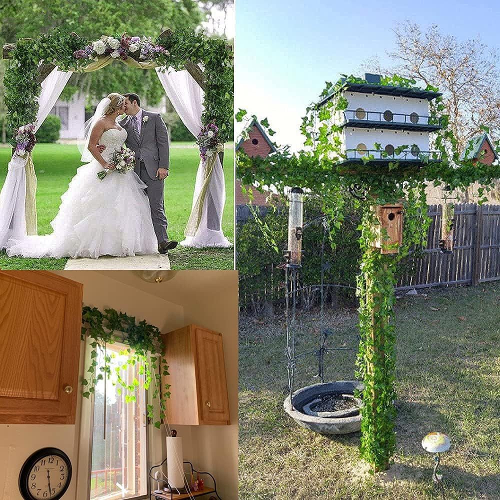 Kunstranke Efeu Künstlich, Efeu Girlande Hängend Ivy Leaves 220 cm, Minicloss, für Garten Hochzeit Weihnachts Neujahrs Party Wanddekoration