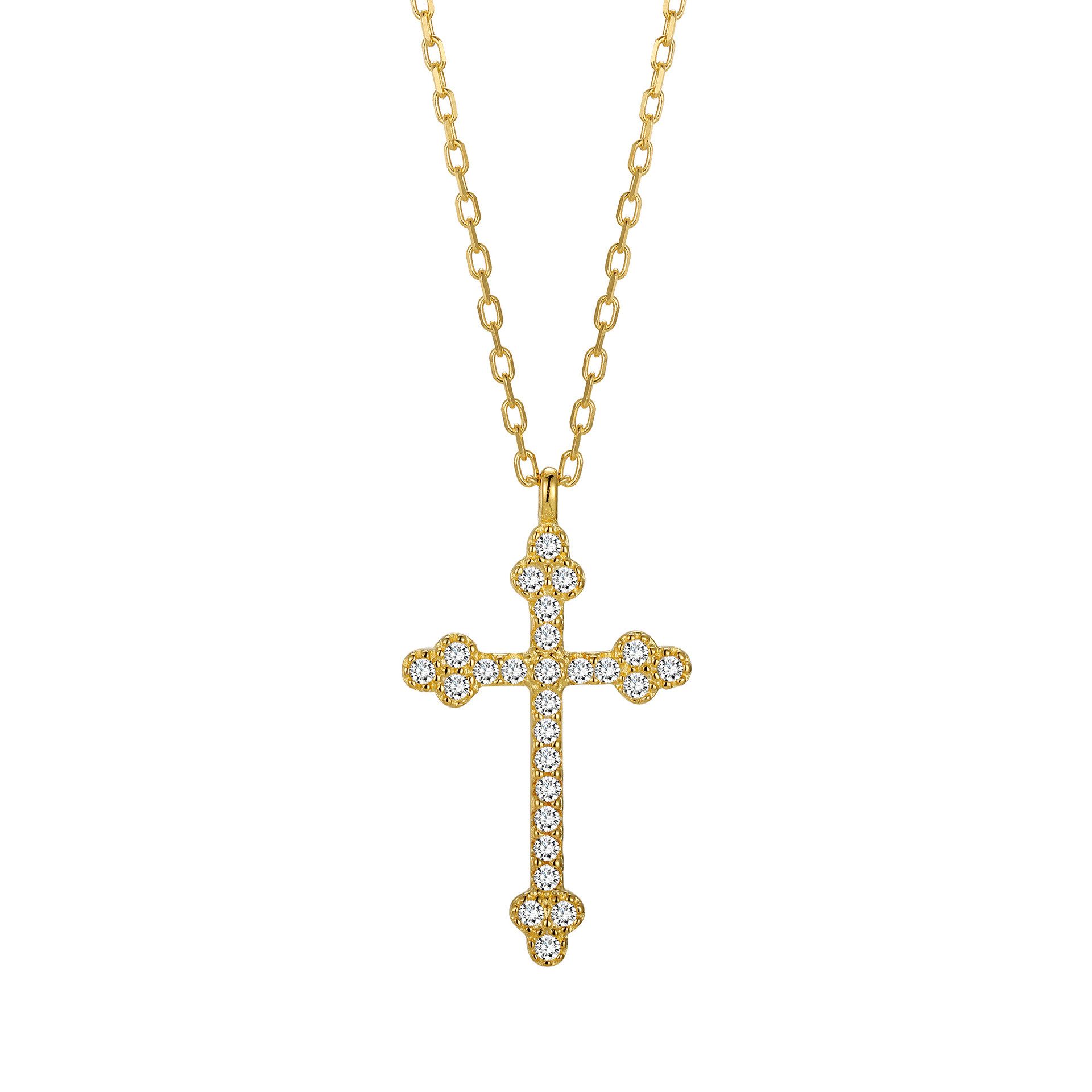Kreuzkette Vintage Kreuz Anhänger Kette Damen, 925 Sterling Silber