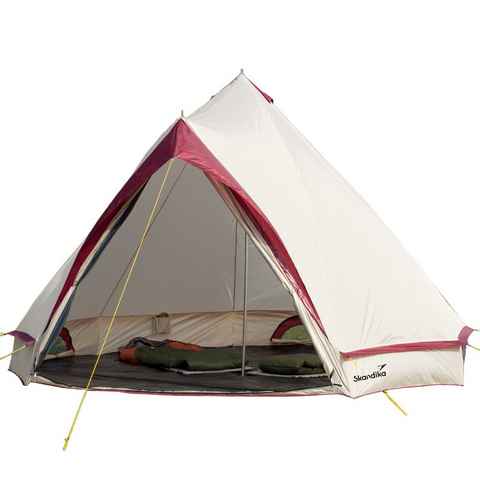 Skandika Tipi-Zelt Comanche, Personen: 8, Farbe: Sand/Rot, Campingzelt für bis zu 8 Personen