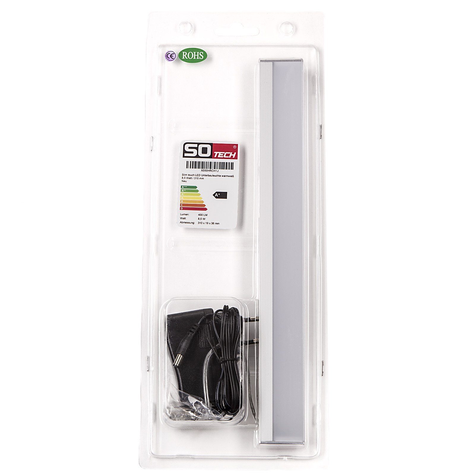 SO-TECH® LED Unterbauleuchte Slim touch LED Unterbauleuchte Küchenleuchte, Oberschrankleuchte mit Berührungssensor 8,5 Watt / 310 mm