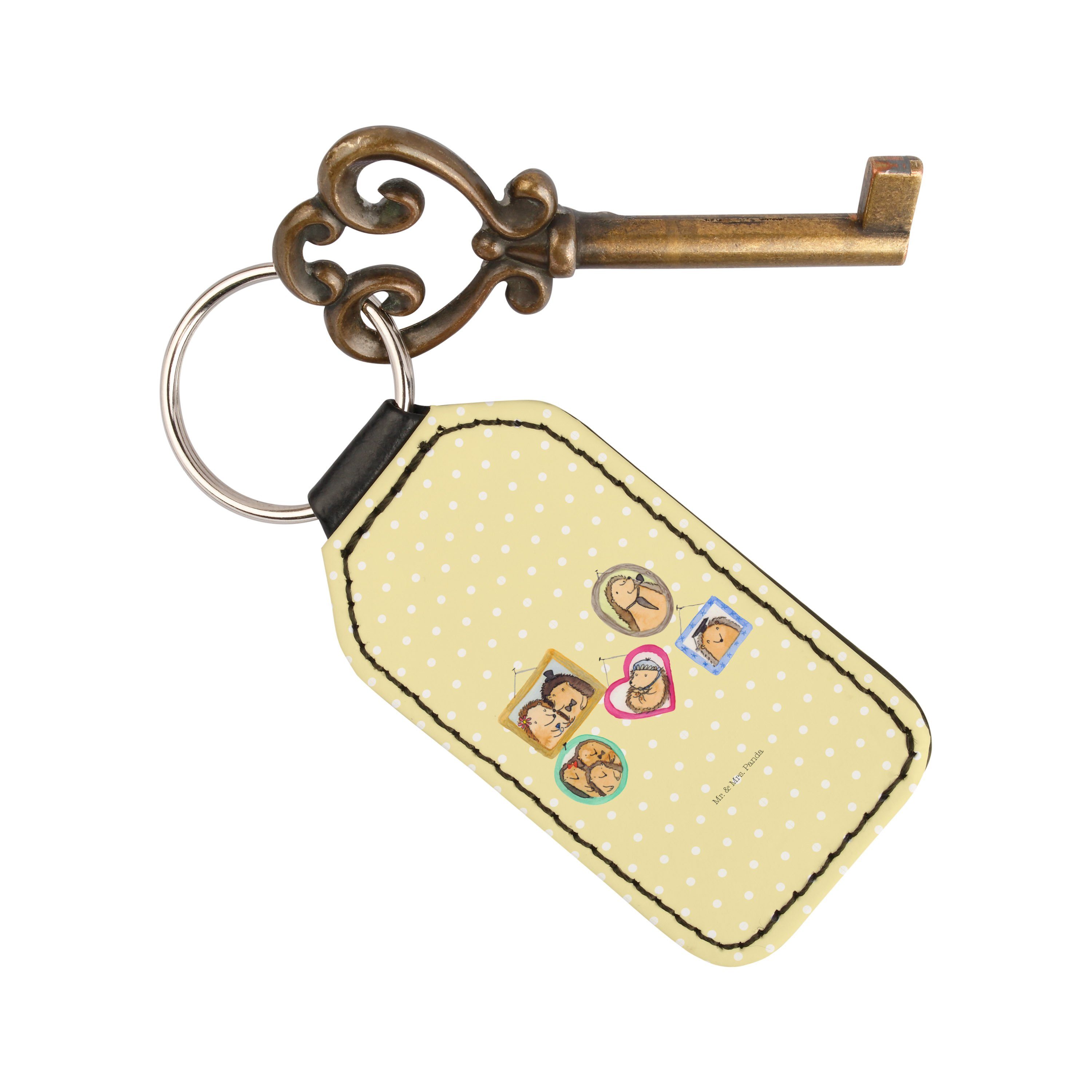 Schlüsselanhänge Mr. Schutzengel, Gelb Schlüsselanhänger - & Geschenk, Pastell (1-tlg) Igel Panda Mrs. Familie -