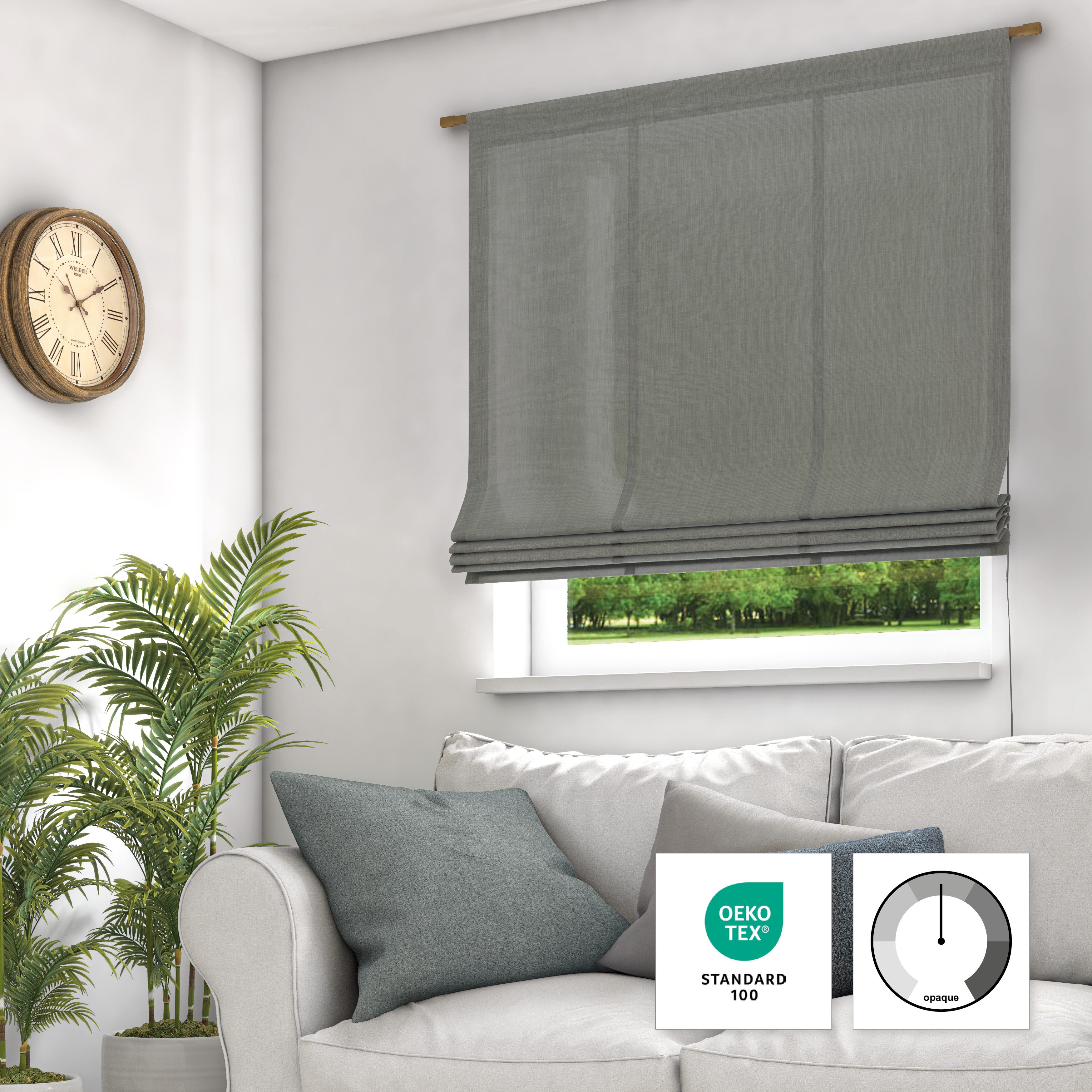 Neutex for you! Raffrollo Mara-ECO, mit Stangendurchzug, freihängend