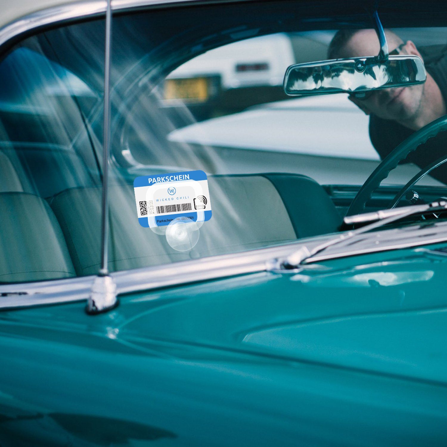Wicked Chili Halterung Parkscheinhalter Clip für Auto Windschutzscheibe, (1er Set, 2-tlg., 2er-Pack, Made in Germany - KFZ Parkschein Halterung - Mit 30mm Saugnapf)