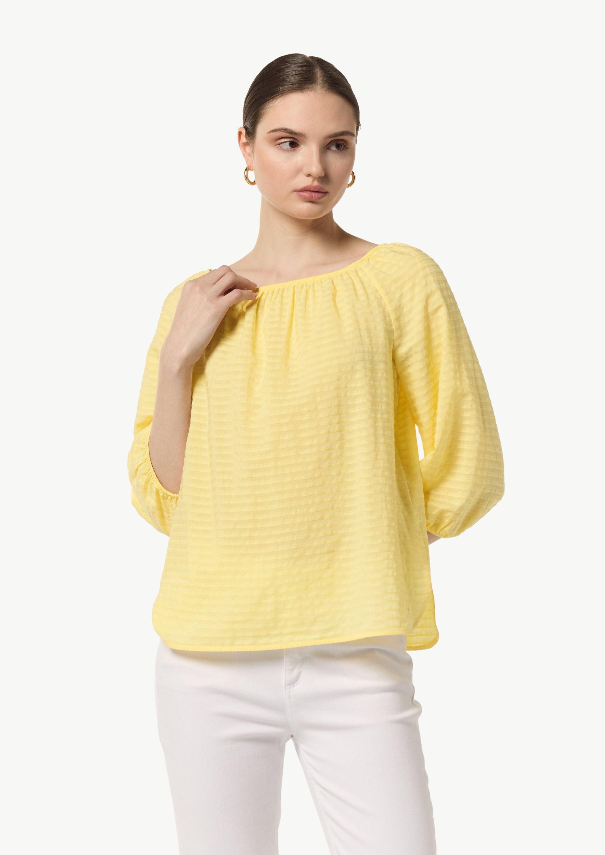 comma Kurzarmbluse Bluse Off-Shoulder-Bluse aus Viskosemix