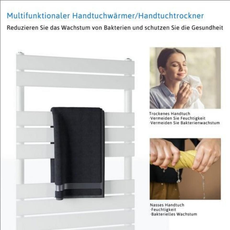 AICA Heizkörper Badheizkörper Handtuchwärmer Handtuchtrockner Weiß/Anthrazit, Handtuchhalter Bad Mittelanschluss