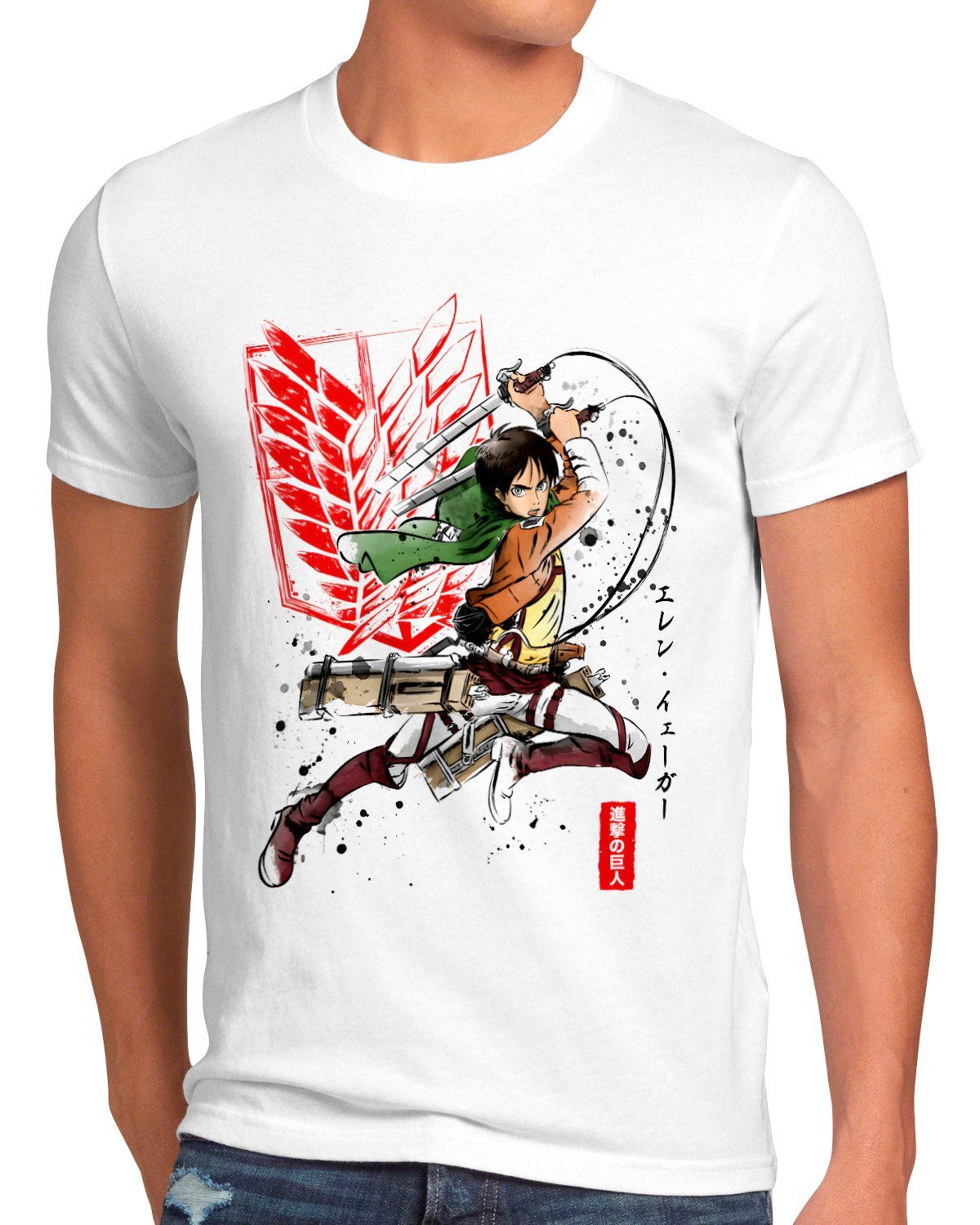 style3 Print-Shirt titan anime japan on manga attack aot