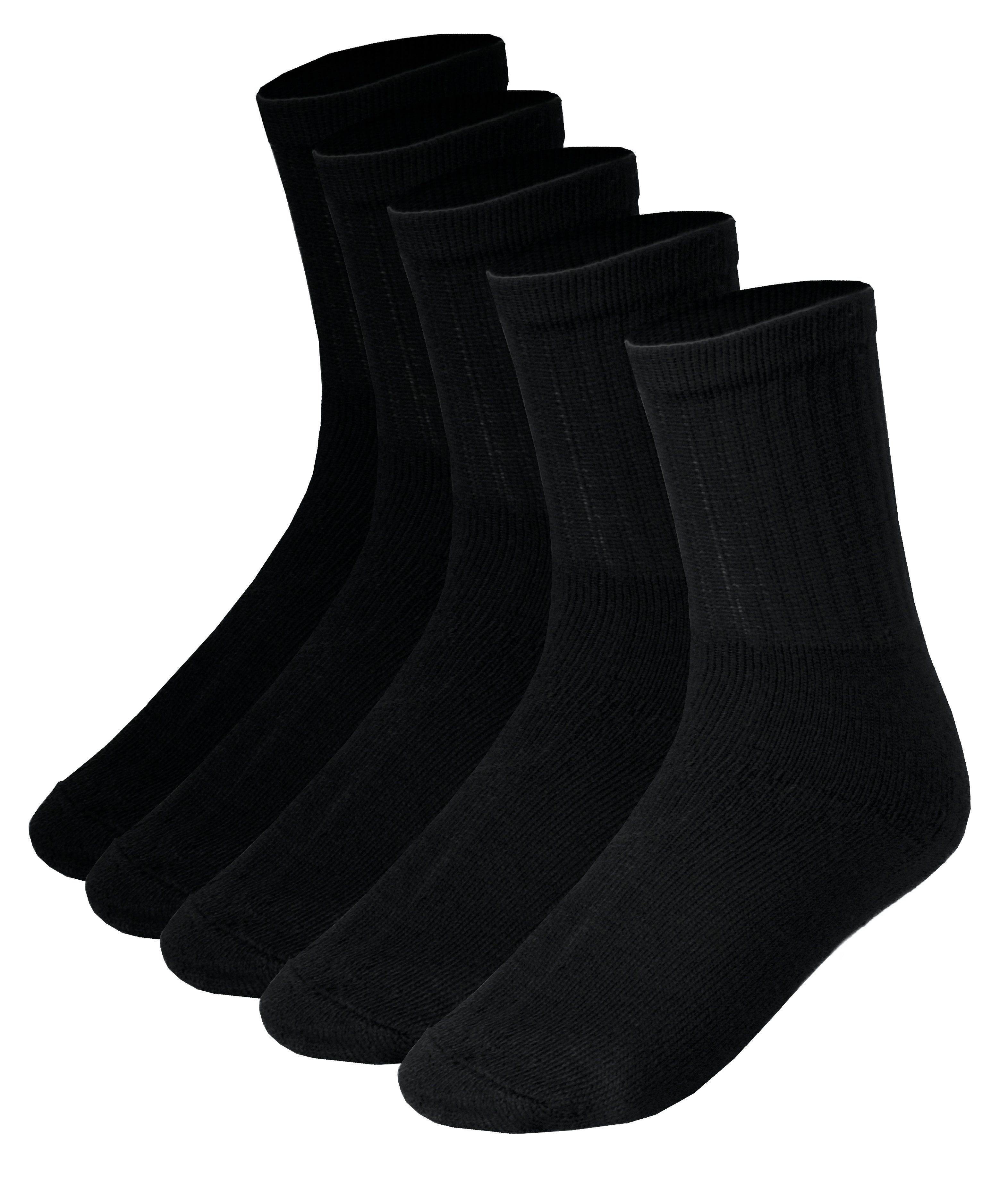 GUGGEN Mountain Sportsocken Herren Sportsocken Sport Socken 5 Paar SET 80% Baumwolle in Schwarz (5 Paar) Herren Sportsocken Sport Socken